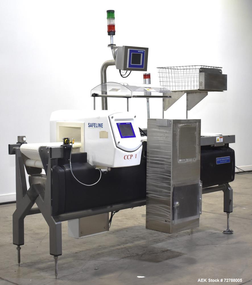 Used Mettler-Toledo Safeline Hi-Speed Model XE Combination Metal Detector and Checkweigher. Capable of speeds up to 500 packages per minute. Capable of weighing product up to 7kg. Approximate 7-3/4" ...